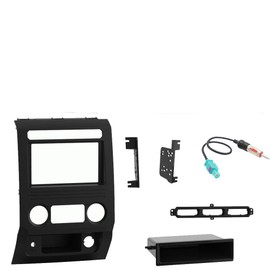 Harmony Audio HA-40EU10 Compatible with Ford F 250 350 450 550 2018 Factory Stereo to Aftermarket Radio Antenna Adapter Plug and 99-5850B Double DIN Radio Stereo Dash Install Kit