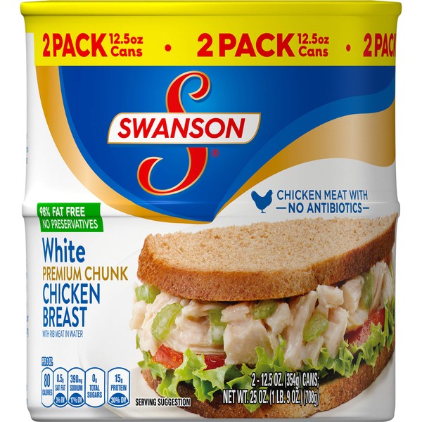 Swanson Premium White Chunk Chicken Breast, 12.5 oz. Can (Pack