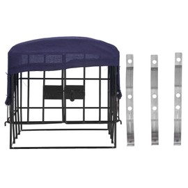 RC Car Modification Iron Cage and Cover Decoration Rear Metal Fence Frame for WPL D12Blue