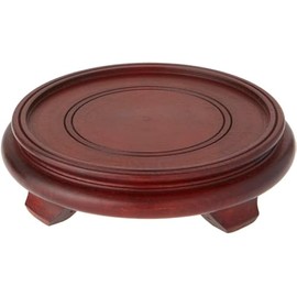 Toyosport Wooden Display Base for Crafts, Hardwood Round Display Stand, 7.7 in Decorative Tray Centerpiece for Handicrafts, Decor, Collectibles