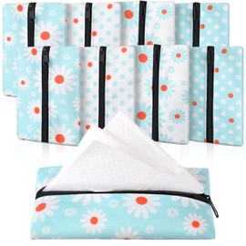 8 Pieces Purse Tissue Holder Reusable Travel Tissue Pouch Fabric Zipper Purse for Bag Car Office Home(Fresh)
