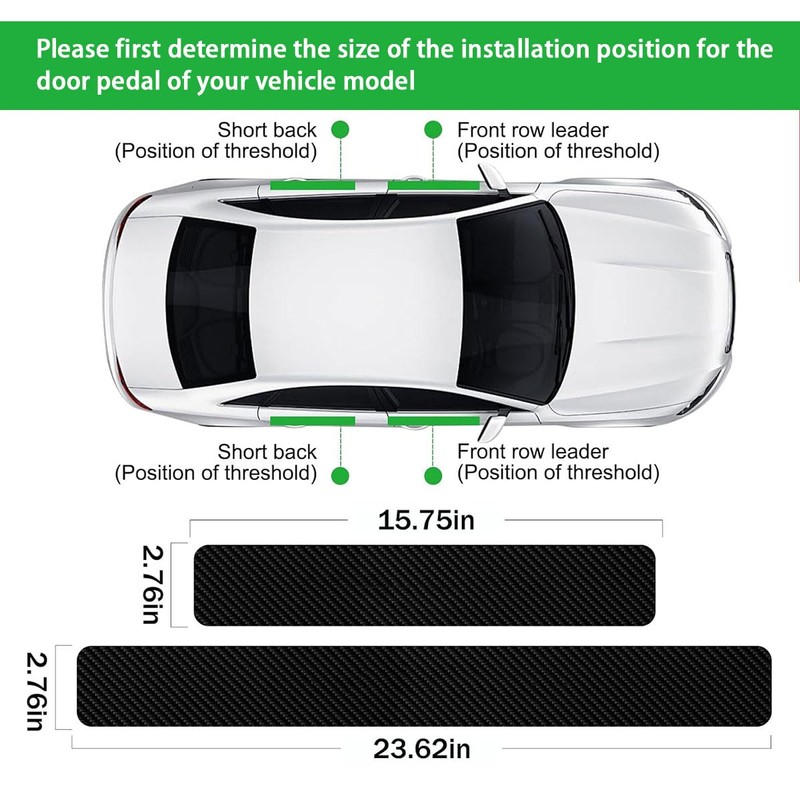 YUNXINGJV Door Sill Protector Stickers for Toyota Tacoma, 4 Pcs
