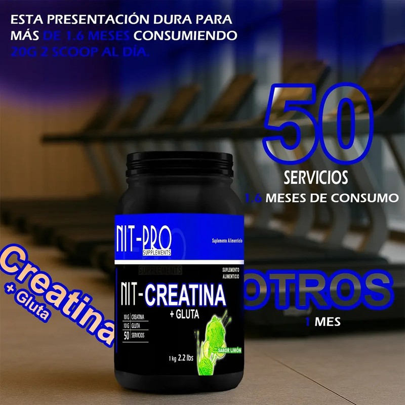 Suplemento Creatina Glutamina Nit-pro 1kg En Polvo Sabores