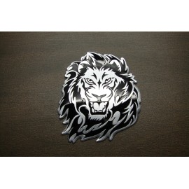 DIGIART INTERNATIONAL 3D LION BIG CAT WILDLIFE ALUMINUM CAR EMBLEM STICKER BADGE DECAL TIGER STICKER