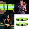 2-Pack Adjustable Reflective Safety Belts - High-Visibility Elastic Waistband for