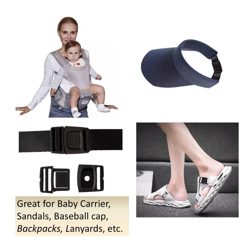 EesTeck 6 Pack 25mm Release Buckles Plastic Center Release Buckle