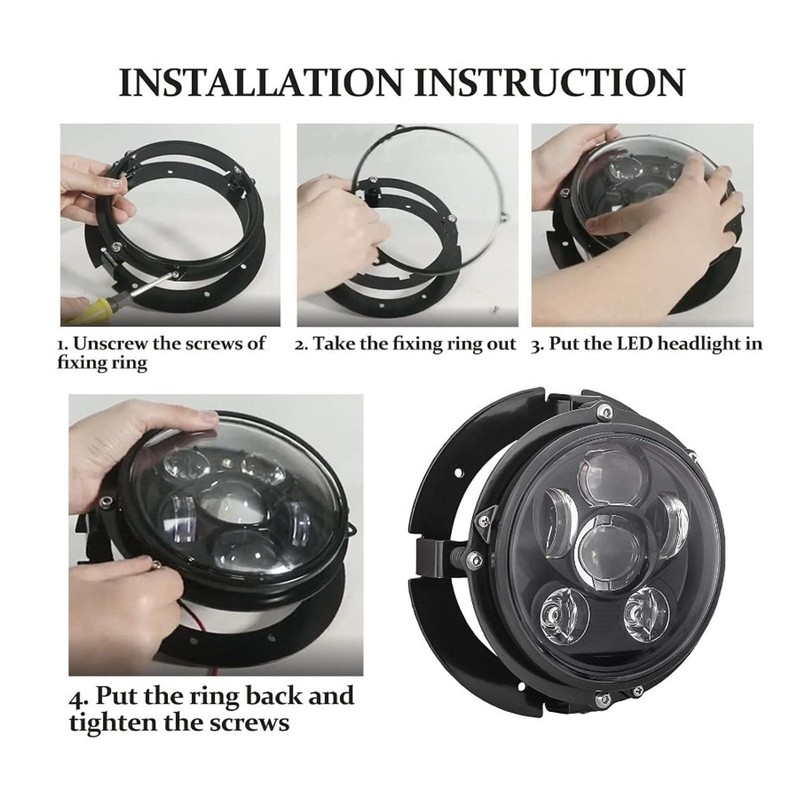 Headlight Bracket, 5.75in Round Headlight Mounting Bracket, HeadLamp Mounting Panel