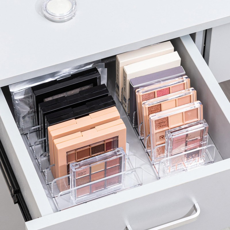 happykau Eyeshadow 2 Piece Storage 7 Compartments Cosmetic Storage Acrylic