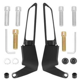 Anlseiod Motorcycle Mirrors Universal Adjustable 10MM / 8MM for Duke 390 250 MT-07 Kawasaki Z400 Z650 Z900 Z1000 Stealth Mirrors Motorcycle Wind Wing Side Mirrors Rotating Rear View Mirror left right