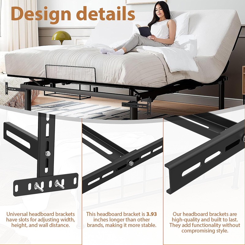 Yingsi-fty Adjustable Bed Headboard Brackets,Universal Headboard Brackets for Adjustable Bed