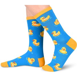 HAPPYPOP Fun Socks Rubber Duck Socks for Women Cute Duck Socks, Funny Rubber Duck Gifts Duck Lovers Gifts for Her