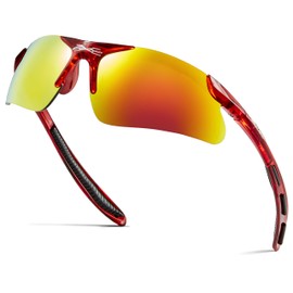 X LOOP Kids Sports Sunglasses for Boys Girls Children Age 3-10 - Half Frame UV400 Baseball Cycling Softball Glasses