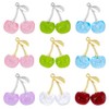 PH PandaHall 6 colours Cherry Charms, 9pcs Transparent Resin Cherry