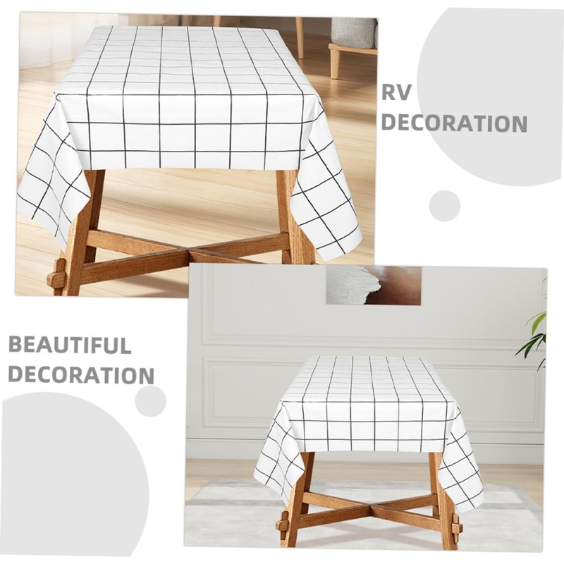 ULTECHNOVO Vinyl Table Cover Waterproof Oilproof Pvc Tablecloth for Camping