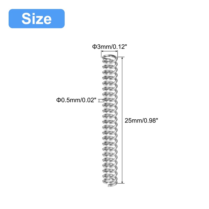 QUARKZMAN Pack of 5 Compression Spring 304 Stainless Steel Spring