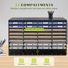 32 Compartment Desktop Literature Organizer, Adjustable Desk File Cabinet, Stackable