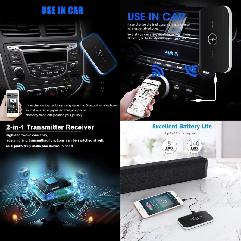 AYMBH B6 2-in-1 Bluetooth 5.3 Audio Transmitter & Receiver –