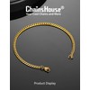 Gold Cuban Link Chain Bracelet for Men, 3mm 8.3" Mens