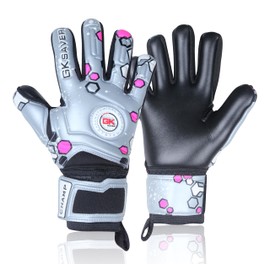 GK Saver Football Goalkeeping Gloves Size 4 to 7 Finger save goalie goalkeeping gloves (Champ Grey, 4)