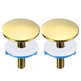sourcing map 2pcs Kitchen Faucet Hole Cover Copper, 2" Sink Hole for 0.5"-1.6" Plate Cover Stopper Cover Blanking Tap Hole Plug for Kitchen Bathroom, Gold