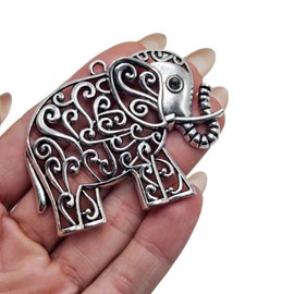 Unbranded 2pcs Silver Tone Elephant Charms Perfect Jewelry Or Keychain Making DIY Gift
