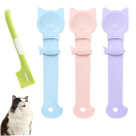 AOSHISTORE-3PCS Cat Treat Spoon Squeeze,Cat Strip Feeder spoon,Multi-Function Cat Treat Dispenser,Easy Feeding Cat Spoon for Licky Treats,Keep your hands away from the fishy smell