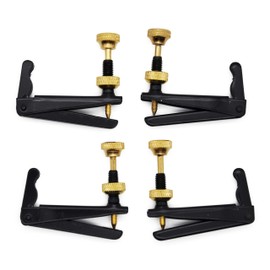 4 Soundman® Fine Tuners for Cello 4/4 (Violoncello), Metal String Tuners, Set of 4 Traditional Design (Colour: Black - with Gold Adjustment)