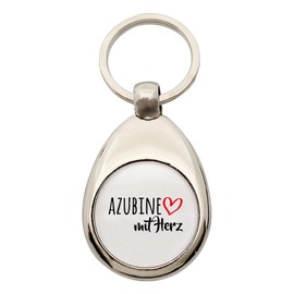 HUURAA Azubine Keyring with Heart Pendant with Motif for the Greatest People Gift Idea for Friends and Family, metal