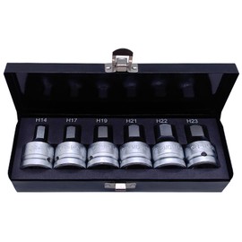 JEUCLEL 6PCS 3/4"Drive Hex Allen Bit Socket set, Cr-MO H14 H17 H19 H21 H22 H23 Drive Impact Hex Socket Kit, Hex Screwdriver Socket Adapter, Socket Remover Tool Hand Tool Repair Tool