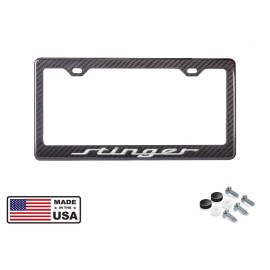 Kia Stinger GT Reflective Kia Stinger GT Real Black 100% Carbon Fiber License Plate Frame