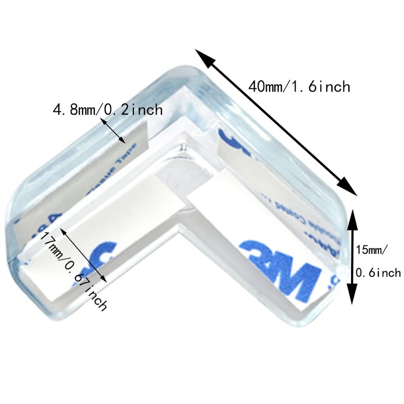 Corner Guards BLLNDX 12PCS High Resistant Adhesive Clear Corner Protectors