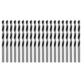 QUARKZMAN Pack of 20 Wood Drill Bits 4 mm (10/64 Inch) Diameter Straight Round Shank Drill Bit Metric Brad Point 2 Inch Drilling Depth Spiral Twist Drill Bit for Carpenters Woodworking Plastic Rubber