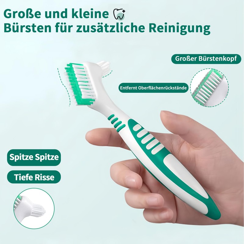 Pack of 8 Denture Brushes, Double Head Cleaning Brushes for