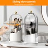 Makeup Brush Holder with Clear Lid, 360° Rotating Make Up
