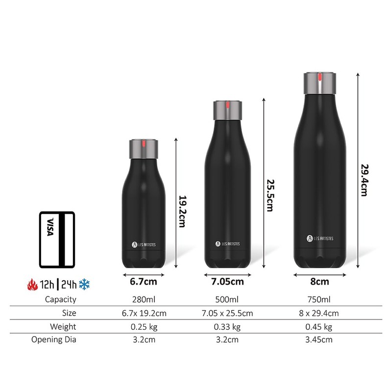 Les Artistes Paris Bottle'Up, 750 ml, Timeless Stainless Steel
