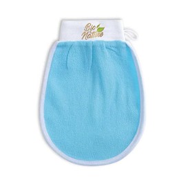 Gant exfoliant pour le corps – Idéal pour éliminer les cellules mortes et nettoyer en profondeur les pores – Gant de douche pour un gommage efficace de la peau – couleur bleue