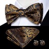 Dubulle Mens Self Tied Bow Ties Set Paisley Floral Silk