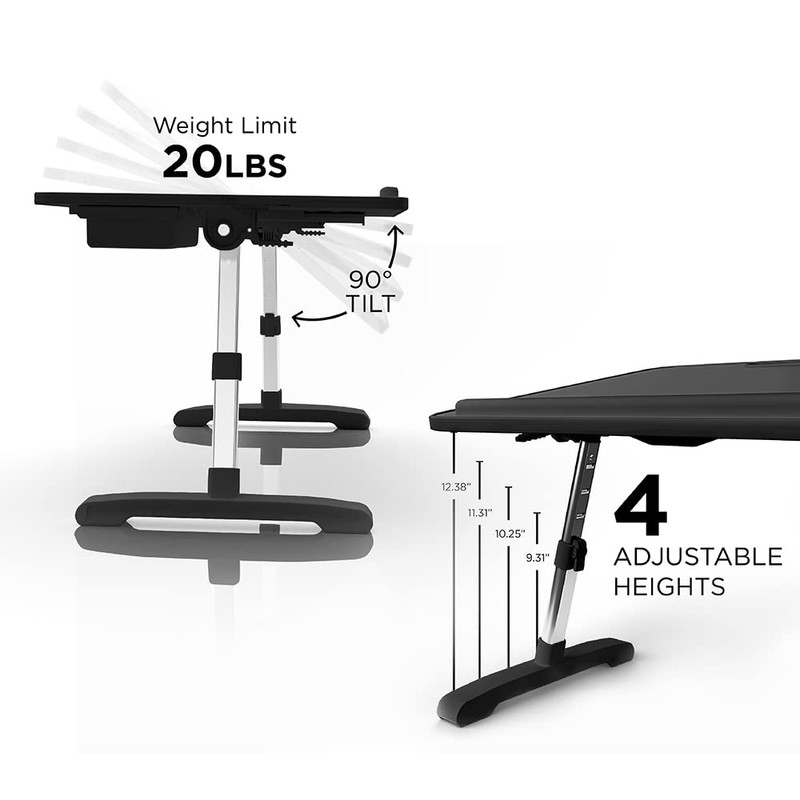Limitless TotalDesk Portable Modern Workstation and Lap Desk with Adjustable