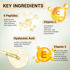 Vitamin C 23% + 6 Peptide Booster Serum Set, Hydrating & Anti-Aging, Vitamin C Serum Improves Skin, Korean Skin Care for All Skin Types, Gift Set for Women