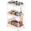 KINGRACK 3-Tier Utility Rolling Carts with Adjustable Dividers,Multi-Purpose Storage Craft