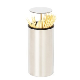 つまようじ入れ 高級仕様 ステンレス製 爪楊枝ケース プッシュ式 自動取り出し式 ポータブル 携帯用 おしゃれ 掃除簡単 家庭用 業務用 シンプルデザイン