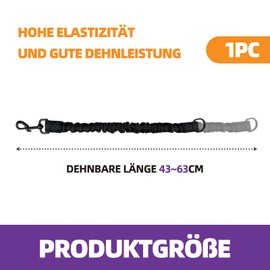 Elastic Dog Lead Shock Absorber for Dogs Lead - Nylon Short Lead with Reflective Yarn, Cushioning when Cycling, for Medium and Large Dogs (2.5 x 42 cm)