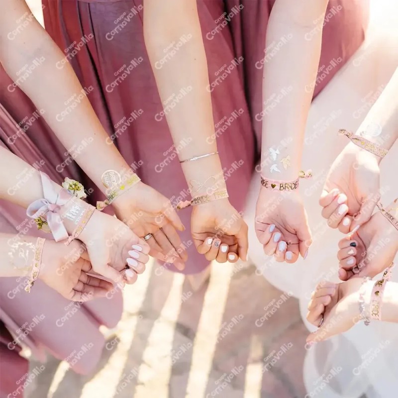 Pulseras Despedida Soltera Bride Damas Honor Rosa Bacheloret Rosa
