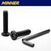 MINHER M6 x 70mm 10Pcs Flat Head Hex Socket Cap