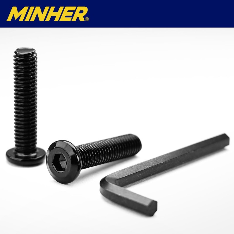 MINHER M6 x 70mm 10Pcs Flat Head Hex Socket Cap
