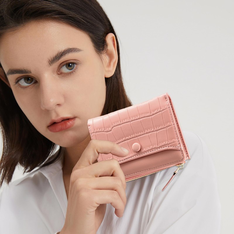 Amexo Women's Small Mini Folding Purse, PU Leather with Many