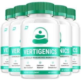 Vertigenics (5 Pack) Vertigenics Brain Supplement Capsules-Verti Genics All-Natural