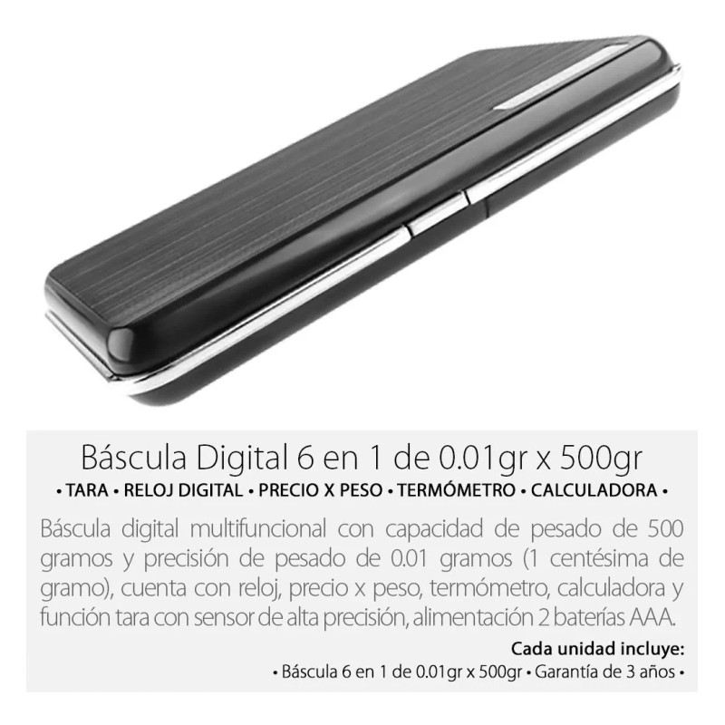Mercader Digital Bascula Digital Gramera 6 En 1 Portable -