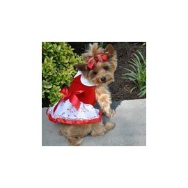 DOGGIE DESIGN Holiday Dog Harness Dress Candy Canes
