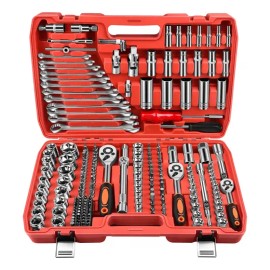 GOXAWEE 216 pcs Juego De Herramientas Mecánicas Dados Llaves Combinadas Para Mantenimiento De Automóviles, Mantenimiento Doméstico Y Carpintería G5333